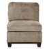 Elyse Modular Living Room Furniture Armless Chair - Camel Chenille Fabric - Exposed Wooden Base