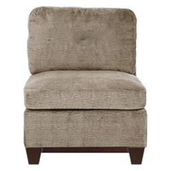 Elyse Modular Living Room Furniture Armless Chair - Camel Chenille Fabric - Exposed Wooden Base 