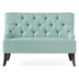 Aptos Settee - Light Blue Fabric - Wood Legs