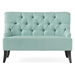 Aptos Settee - Light Blue Fabric - Wood Legs - CAB4233