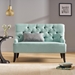 Aptos Settee - Light Blue Fabric - Wood Legs - CAB4233