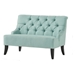 Aptos Settee - Light Blue Fabric - Wood Legs - CAB4233