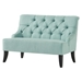 Aptos Settee - Light Blue Fabric - Wood Legs - CAB4233