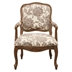 Samarkand Camel Back Exposed Wood Chair - Multi Stripe Jacquard Upholstery - Reclaimed Grey Finish Legs