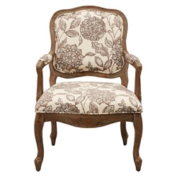 Samarkand Camel Back Exposed Wood Chair - Multi Stripe Jacquard Upholstery - Reclaimed Grey Finish Legs 