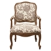 Samarkand Camel Back Exposed Wood Chair - Multi Stripe Jacquard Upholstery - Reclaimed Grey Finish Legs - CAB4237