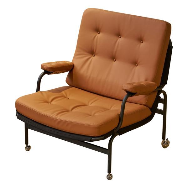 Galt Bonded Leather Armchair - Brown 