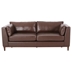 Elyndor 80" 3 Seater Sofa - Dark Brown Faux Leather - Rubberwood Legs