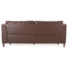 Elyndor 80" 3 Seater Sofa - Dark Brown Faux Leather - Rubberwood Legs - CAB4251