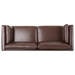 Elyndor 80" 3 Seater Sofa - Dark Brown Faux Leather - Rubberwood Legs - CAB4251