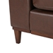 Elyndor 80" 3 Seater Sofa - Dark Brown Faux Leather - Rubberwood Legs - CAB4251