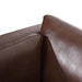 Elyndor 80" 3 Seater Sofa - Dark Brown Faux Leather - Rubberwood Legs - CAB4251