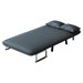 Skybound 39" Convertible Chair Bed - Blue and Grey Velvet - Sturdy Steel Frame - CAB4255