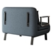 Skybound 39" Convertible Chair Bed - Blue and Grey Velvet - Sturdy Steel Frame - CAB4255