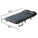 Skybound 39" Convertible Chair Bed - Blue and Grey Velvet - Sturdy Steel Frame - CAB4255