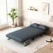 Skybound 39" Convertible Chair Bed - Blue and Grey Velvet - Sturdy Steel Frame - CAB4255