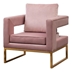 Kalendia Accent Arm Chair - Pink Velvet - Gold-Tone Metal Frame