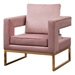 Kalendia Accent Arm Chair - Pink Velvet - Gold-Tone Metal Frame - CAB4262