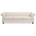 Thorndon 84" 3 Seater Sofa - Beige Fabric - Classic Chesterfield Style