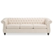 Thorndon 84" 3 Seater Sofa - Beige Fabric - Classic Chesterfield Style - CAB4268