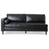 Spokane 109 Sectional Sofa - 3 Seater - Black Polyurethane - Birch Wood Legs