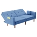 Bloomstead 75" Futon Sofa Bed - Blue - Solid Wood Leg