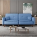 Bloomstead 75" Futon Sofa Bed - Blue - Solid Wood Leg - CAB4281