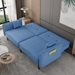 Bloomstead 75" Futon Sofa Bed - Blue - Solid Wood Leg - CAB4281