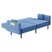 Bloomstead 75" Futon Sofa Bed - Blue - Solid Wood Leg - CAB4281