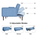 Bloomstead 75" Futon Sofa Bed - Blue - Solid Wood Leg - CAB4281