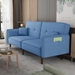 Bloomstead 75" Futon Sofa Bed - Blue - Solid Wood Leg - CAB4281