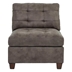 Sensa Tufted Armless Chair - Dark Brown Breathable Leatherette - Wooden Legs