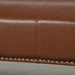 Oakhurst 78" Wooden Decorated Arm 3 Seater Sofa - Brown Polyurethane Fabric - Solid Wood Frame and Legs - CAB4287