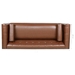 Oakhurst 78" Wooden Decorated Arm 3 Seater Sofa - Brown Polyurethane Fabric - Solid Wood Frame and Legs - CAB4287