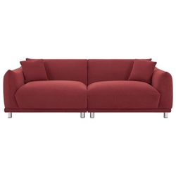 Zularde Loveseat Sofa for Modern Living Room - 2 Seater Sofa for Small Detachable Sofa Cover Space Spring Cushion and Solid Wood Frame - Red 