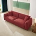 Zularde Loveseat Sofa for Modern Living Room - 2 Seater Sofa for Small Detachable Sofa Cover Space Spring Cushion and Solid Wood Frame - Red - CAB4291