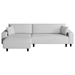 Tarta 93" Sofa Bed with 2 Pillows - Gray Corduroy Fabric - Black Rubber Feet - CAB4292