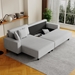 Tarta 93" Sofa Bed with 2 Pillows - Gray Corduroy Fabric - Black Rubber Feet - CAB4292