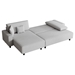 Tarta 93" Sofa Bed with 2 Pillows - Gray Corduroy Fabric - Black Rubber Feet - CAB4292