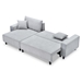 Tarta 93" Sofa Bed with 2 Pillows - Gray Corduroy Fabric - Black Rubber Feet - CAB4292