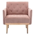 Cameo Accent Chair - Pink Velvet - Rose Gold Iron Feet