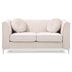 Nogales Loveseat - Ivory Velvet - Heavy Duty Chrome Legs