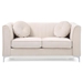 Nogales Loveseat - Ivory Velvet - Heavy Duty Chrome Legs - CAB4299