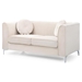 Nogales Loveseat - Ivory Velvet - Heavy Duty Chrome Legs - CAB4299