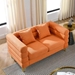 Ixalan 60" Sectional Loveseat 2 Seater - Orange Teddy Fabric - Pine and Eucalyptus and Plywood Frame - CAB4303