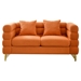 Ixalan 60" Sectional Loveseat 2 Seater - Orange Teddy Fabric - Pine and Eucalyptus and Plywood Frame - CAB4303