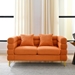 Ixalan 60" Sectional Loveseat 2 Seater - Orange Teddy Fabric - Pine and Eucalyptus and Plywood Frame - CAB4303