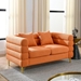 Ixalan 60" Sectional Loveseat 2 Seater - Orange Teddy Fabric - Pine and Eucalyptus and Plywood Frame - CAB4303