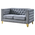 Velurian 58" Velvet Loveseat for Living Room - Grey Velvet - Solid Wood Frame