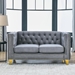 Velurian 58" Velvet Loveseat for Living Room - Grey Velvet - Solid Wood Frame - CAB4306